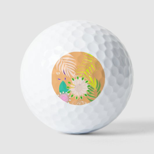 Delicate bloemen golfbal golfballen (Voorkant)