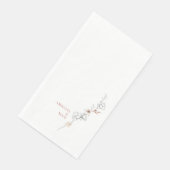 Delicate Bloemen Kaneel Tekst Witte Bruiloft Servet (Hoek)