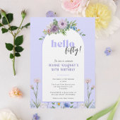 Delicate Bloemen Lavendel 50e Verjaardag Uitnodigi Briefkaart