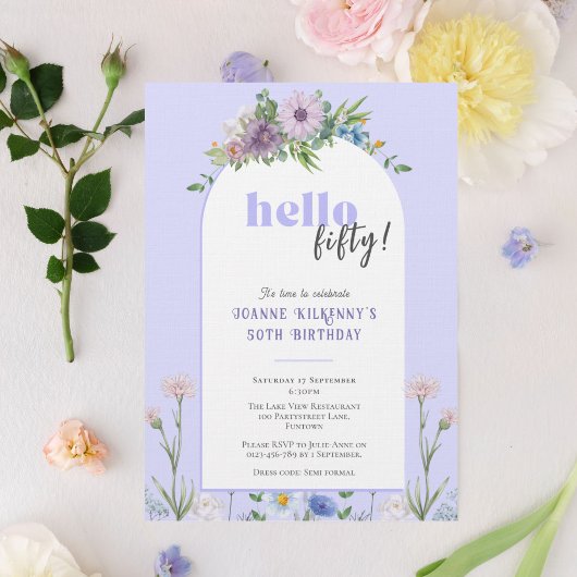 Delicate Bloemen lavendel Verjaardagsfeestje elke  Kaart