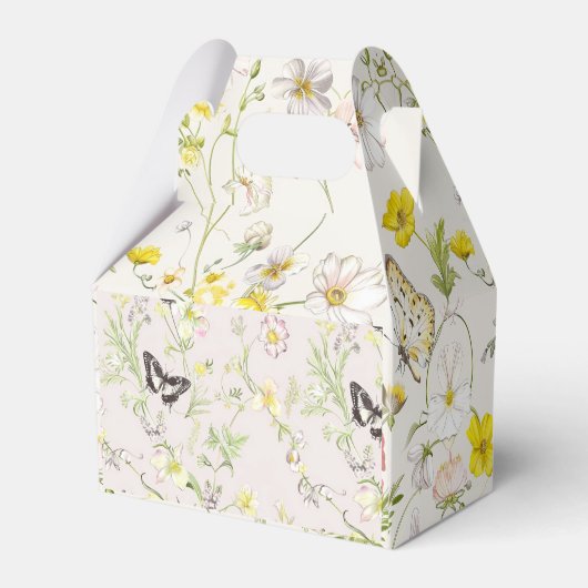 delicate bloemen met een vlinder in Chinese stijl Bedankdoosjes (Achterkant)