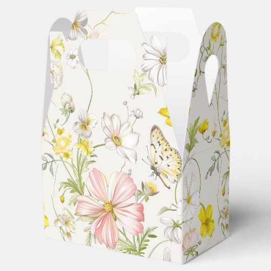 delicate bloemen met een vlinder in Chinese stijl Bedankdoosjes (Geopend)