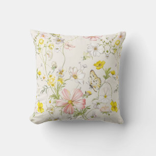 delicate bloemen met een vlinder in Chinese stijl Kussen