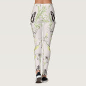 delicate bloemen met een vlinder in Chinese stijl Leggings (Achterkant)
