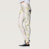 delicate bloemen met een vlinder in Chinese stijl Leggings (Links)