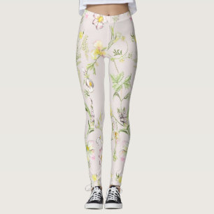delicate bloemen met een vlinder in Chinese stijl Leggings