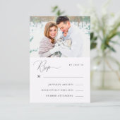 Delicate Bloemen met Kalligrafie Foto Rsvp (Staand voorkant)
