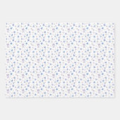 Delicate Bloemen op Witte Trio Inpakpapier Vel (Voorkant 2)