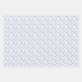 Delicate Bloemen op Witte Trio Inpakpapier Vel (Voorkant)