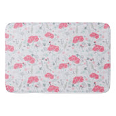  Delicate  Bloemen Roze Botanisch Badmat (Voorkant)