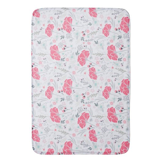  Delicate  Bloemen Roze Botanisch Badmat (Voorkant Verticaal)