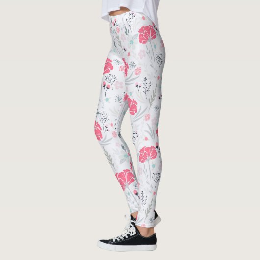 Delicate Bloemen Roze Botanisch Leggings (Links)