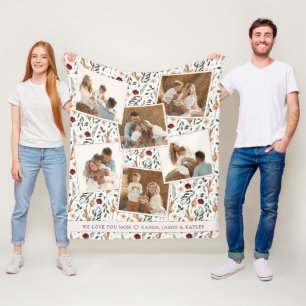 Delicate Bloemen Scrapbook Stijl Moederdag Fleece Deken