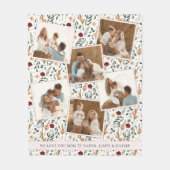 Delicate Bloemen Scrapbook Stijl Moederdag Fleece Deken (Voorkant)