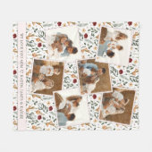 Delicate Bloemen Scrapbook Stijl Moederdag Fleece Deken (Voorkant (Horizontaal))