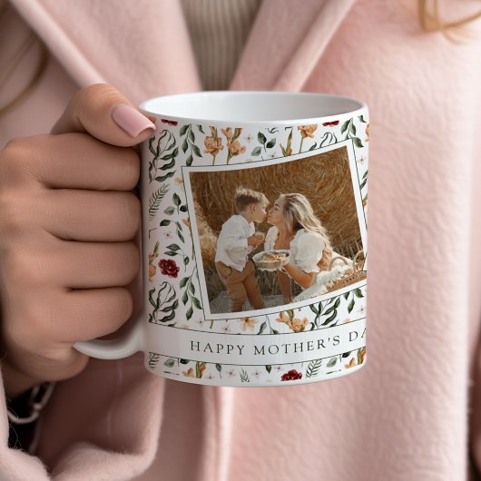 Delicate Bloemen Scrapbook Stijl Moederdag Koffiemok