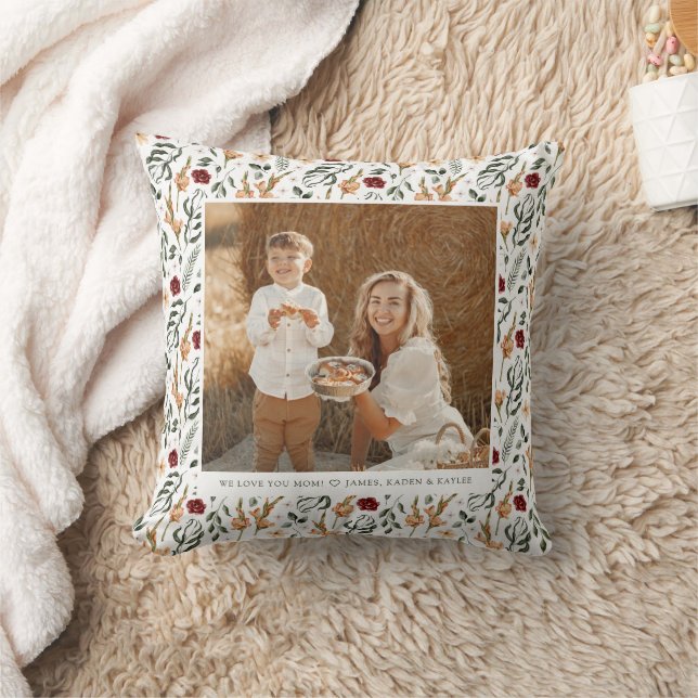 Delicate Bloemen Scrapbook Stijl Moederdag Kussen (Deken)