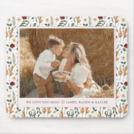 Delicate Bloemen Scrapbook Stijl Moederdag Muismat