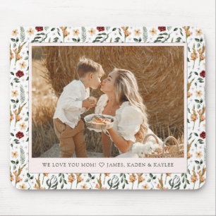 Delicate Bloemen Scrapbook Stijl Moederdag Muismat