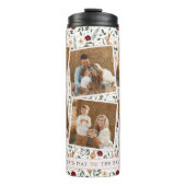 Delicate Bloemen Scrapbook Stijl Moederdag Thermosbeker (Voorkant)