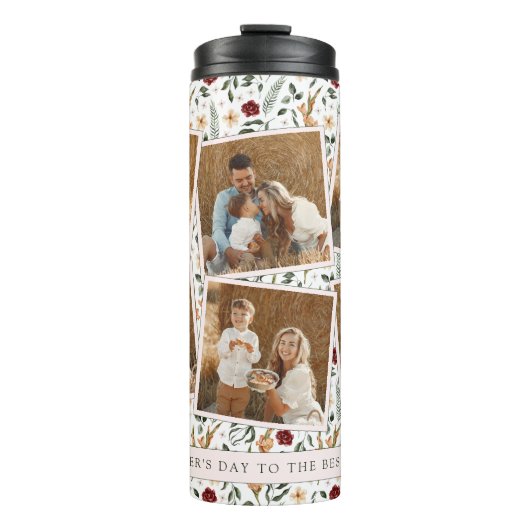 Delicate Bloemen Scrapbook Stijl Moederdag Thermosbeker (Voorkant)