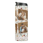 Delicate Bloemen Scrapbook Stijl Moederdag Thermosbeker (Geroteerd rechts)