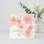 Delicate bloemen uitnodiging (Staand voorkant)