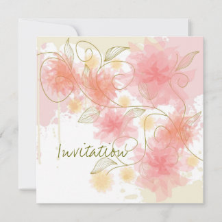 Delicate bloemen uitnodiging