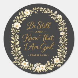 Delicate bloemencadeau botanische geloofsaquote de ronde sticker