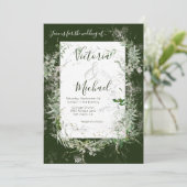 Delicate bloemengroen Bruiloft Kaart (Staand voorkant)