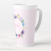 Delicate bloemenkrans latte mok (Rechterhoek)