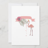 Delicate bloemenkrans, roze flamingo's, kaart (Achterkant)