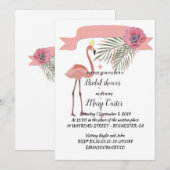 Delicate bloemenkrans, roze flamingo's, kaart (Voorkant / Achterkant)