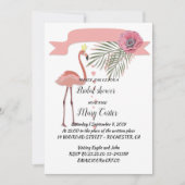 Delicate bloemenslingers, roze flamingo's, kaart (Voorkant)