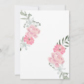 Delicate bloemenslingers, roze pioenrozen kaart (Achterkant)