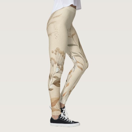 delicate bloemige botanische boho leggings (Rechts)