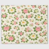 Delicate Bloemige Bruiloft Cadeaupapier (Vlak)