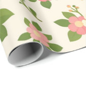 Delicate Bloemige Bruiloft Cadeaupapier (Rol Hoek)