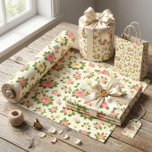 Delicate Bloemige Bruiloft Cadeaupapier