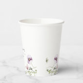 Delicate Bloemige Lavendel Bruiloft Feest Papieren Bekers (Links)