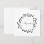 Delicate Bloemige Moderne Bruidsmeisje Trouw Kaart (Voorkant / Achterkant)