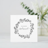 Delicate Bloemige Moderne Bruidsmeisje Trouw Kaart (Staand voorkant)