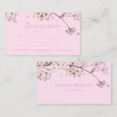 Delicate Bloesem Bloemige Roze Afspraakkaart Visitekaartje (Voorkant / Achterkant)