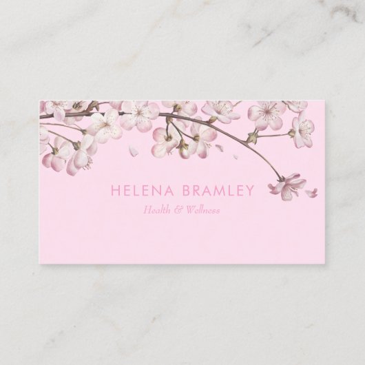 Delicate Bloesem Bloemige Roze Afspraakkaart Visitekaartje (Achterkant)