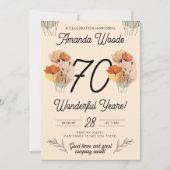 Delicate Bloom 70ste Verjaardag Fest Kaart (Voorkant)