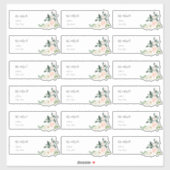 Delicate Bloom Blush Rozen Gast Adresetiketten Sticker (Vel)
