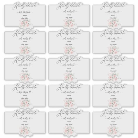 Delicate Bloom Blush Rozen Gastadres Sticker (Voorkant)