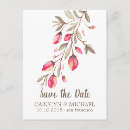 Delicate Bloom en bloei Bruiloft Save the Date Aankondigingskaart
