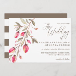 Delicate Bloom typografie rustieke bruiloft Kaart