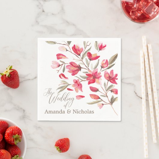 Delicate Bloom typografie rustieke bruiloft Servetten (Insitu)